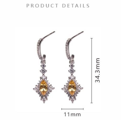 S925 Sterling Silver 18K Gold Natural Gemstone Stud Earrings